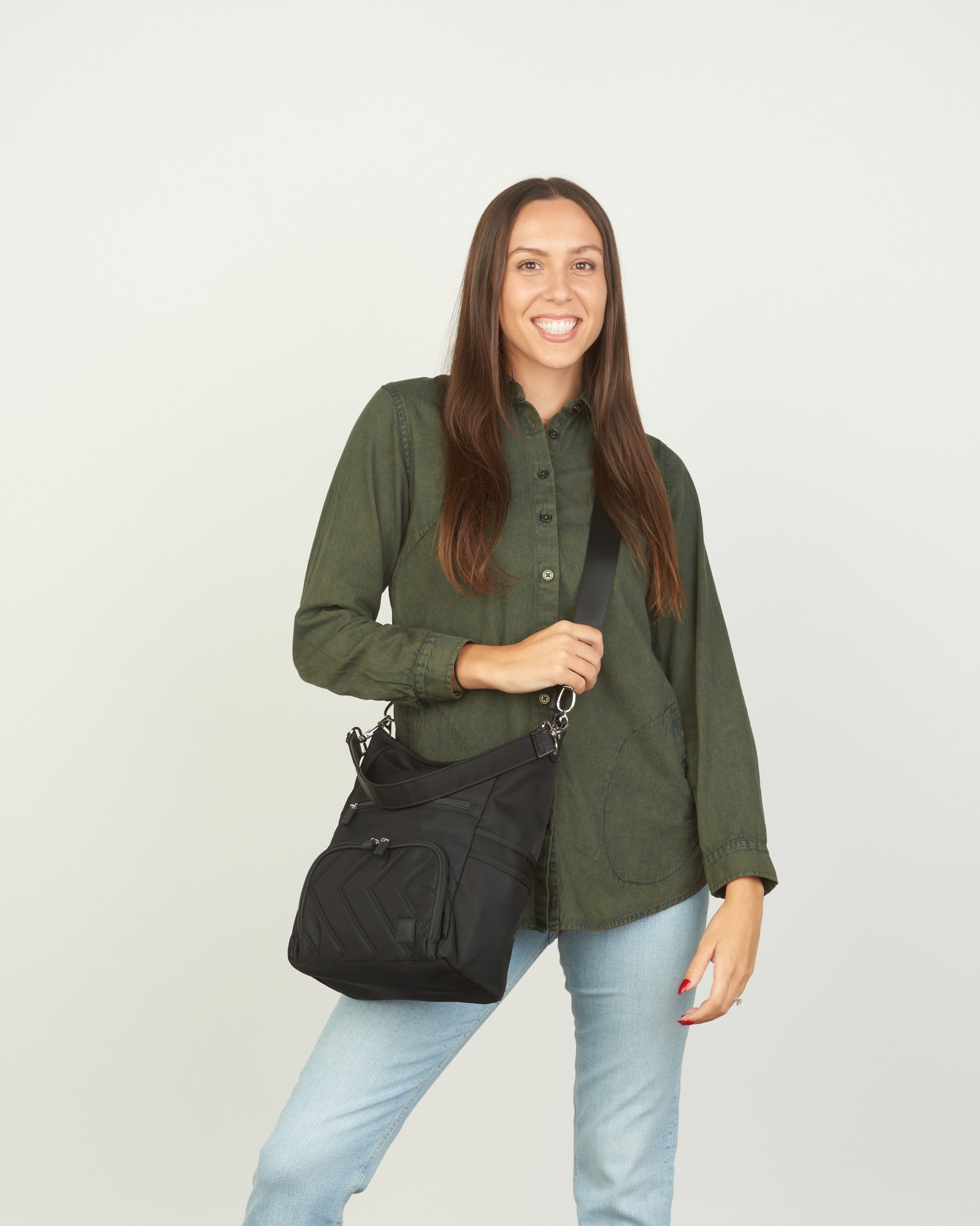 THE GO GETTER SHOULDER BAG W/ CROSSBODY STRAP - BLACK — IHKWIP